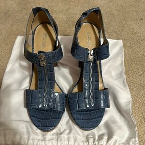 Michael Kors crocodile zipper heels